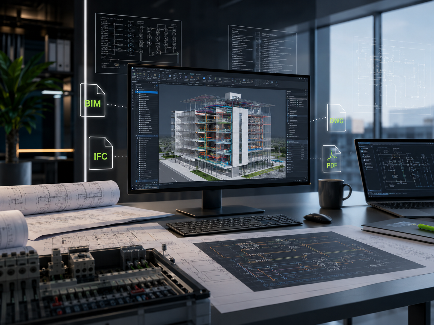 BIM, IFC ja PDF elektriprojekti tööjaam