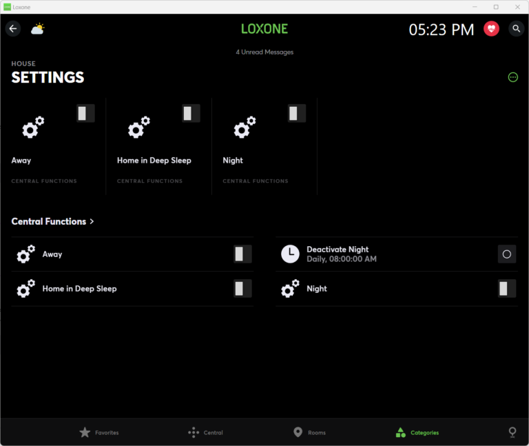 Loxone Operational Modes 1